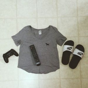 Grey V-Neck T-Shirt